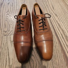 Meermin Mallorca Brown Leather Oxford Cap Toe Dress Shoes US 8