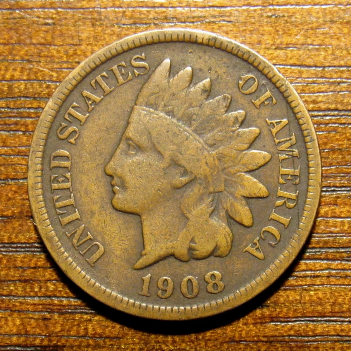San Francisco 1908 Year Indian Head Small Cents (1859-1909) for