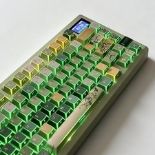 PBT Shine Through Keycaps Set Cherry Profile Green 131 Keys