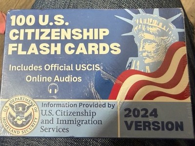 2024 US Citizenship Flash Cards & Study Plan (English)