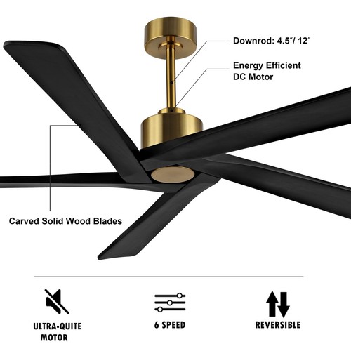 WINGBO 64 Inch DC Motor Indoor Ceiling Fan without Lights - N/A - Picture 3 of 5