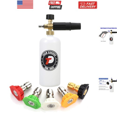 #ad Foam Cannon with 1 4 Inch Quick Connector 1 Liter 5 Pressure Washer Nozzle ... $35.98