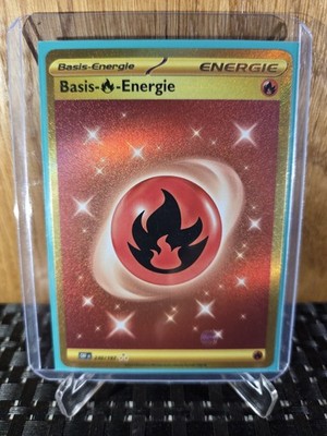 Basis-Feuer-Energie 230/197 Hyper Rare Gold Pokemon Karte   Boosterfrisch 