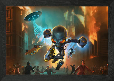 Destroy All Humans Framed Wall Art Poster Canvas Print Picture
