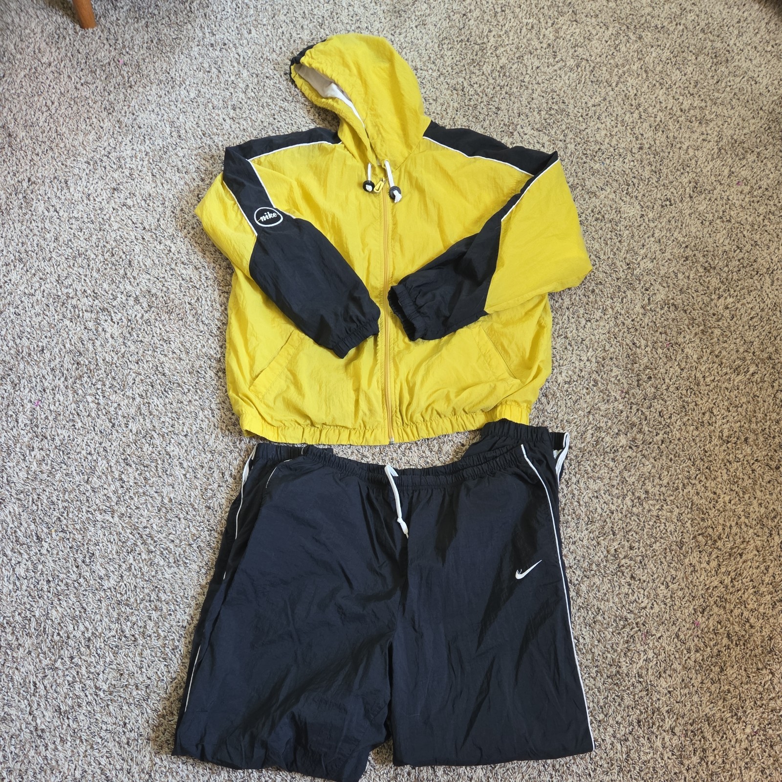 SACAI X NIKE Giacca a vento uomo vintage anni 90 Nike giallo nero full zip taglia S trapano uk