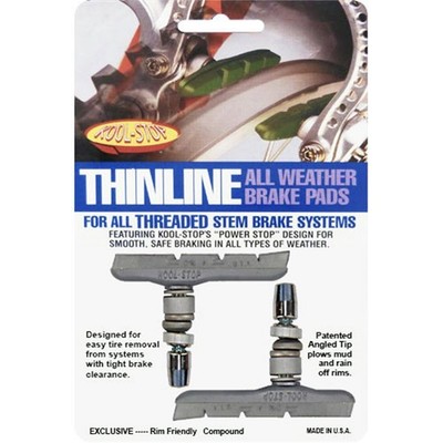 Kool-Stop Bremsschuhe T2 Thinline V-Brake, L=71,8mm asymm., für Aluminiumfelgen,