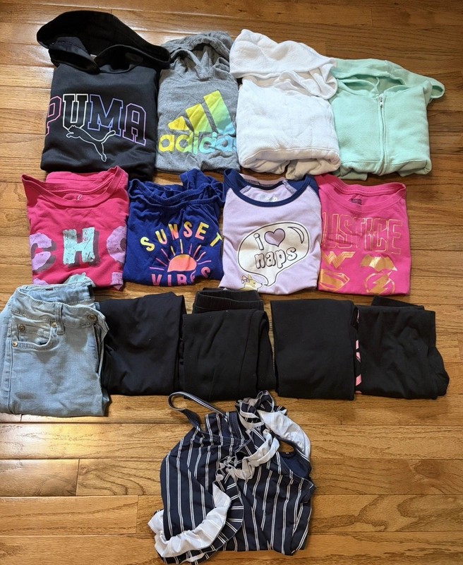 Lot of 14 Girls Size 8-10 - Gap Peek Adidas 7 for all Man Kind Cat & Jack Puma