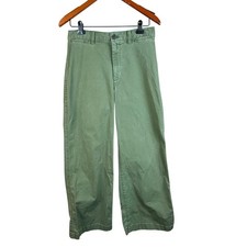 GAP High Rise Stride Ankle Pants Olive Green Cotton Blend Size 12