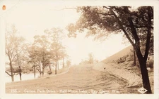 Carson Park Drive Half Moon Lake Eau Claire Wisconsin RPPC postcard 5.5