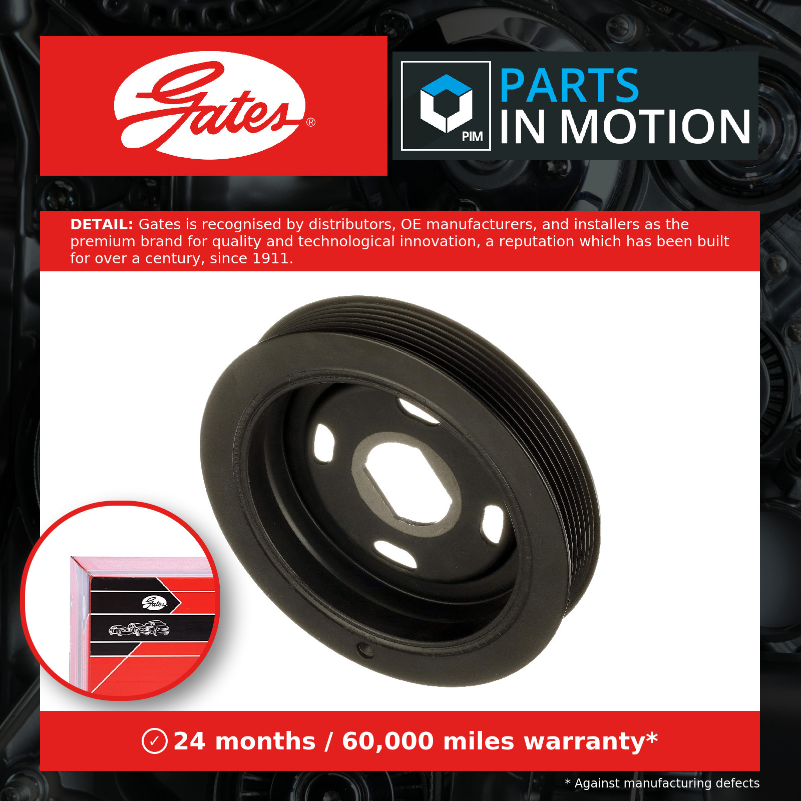 Crankshaft Pulley fits RENAULT FLUENCE L3 1.6D 2014 on R9M402 Belt Gates Quality
