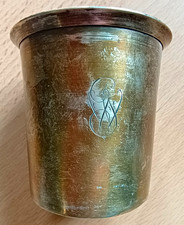 Antiker Silberbecher Franz&ouml;sisches Massivsilber 50g Meistermarke Monogramm Beche