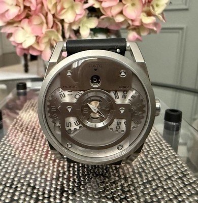ANGLES Disc One | Raw Steel | Miyota 8315 Automatic Jump Hour Watch