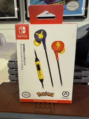 PowerA Pikachu Blossom Wired In-Ear Earbuds 3.5mm 8ft w/ Boom Mic Controls