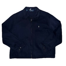 Vintage 90 s Navy Blue Polo Ralph Lauren Harrington Jacket Size XL Dry Cleaned