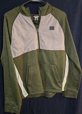 Russell Kid  s 2XL Colorblock Full Zip Hoodie Green/Gray Hooded Pockets