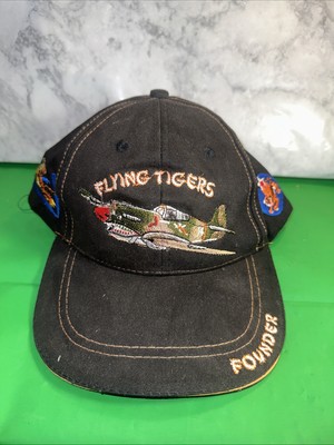 Vintage Flying Tigers Founder hat adjustable cap red W/ Name P-32
