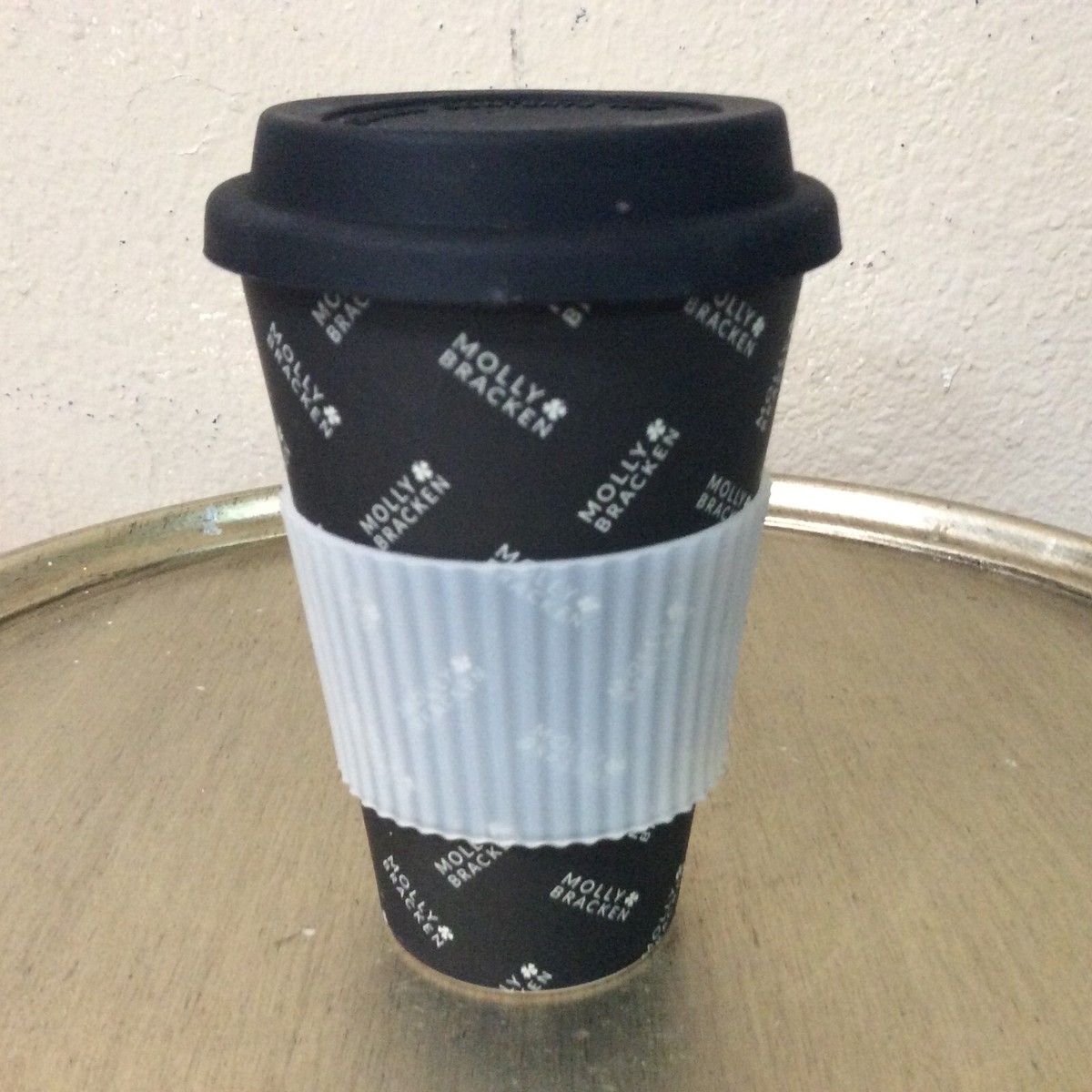 Reusable 14 oz Bamboo Coffee Mug Sustainable To Go Travel Ecoffee Cup Black  J610