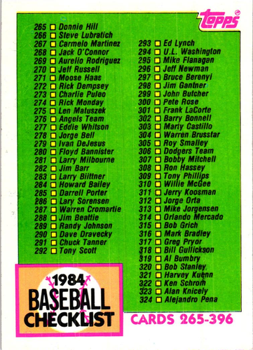 1984 Topps Tiffany (201-400) / Wählen Sie Ihre Karten - Bausatz / Kaufen 4 + Sparen Sie 20 % - Bild 177 von 192