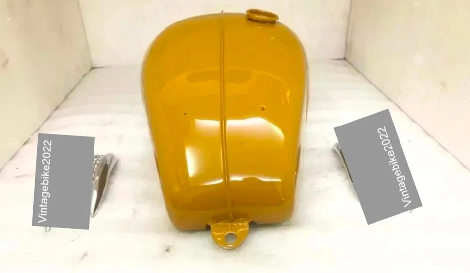 Tanque pintado dorado y blanco apto para Triumph T120 Bonneville de 3,5 galones Foto 4 de 4