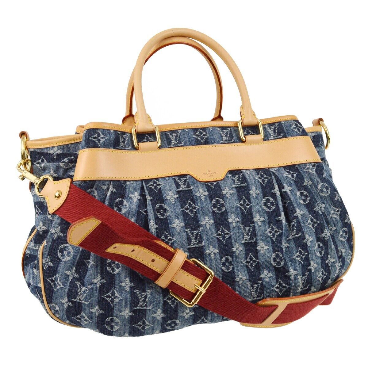 Louis Vuitton Blue Monogram Denim Cabas Raye GM 2way Tote Louis Vuitton Blue Monogram Denim Cabas Raye GM 2way Tote