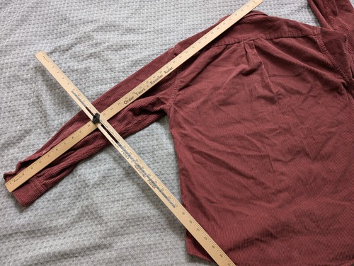 Portuguese Flannel Shirt Men Medium Brown Corduroy Button Down Long Sleeve - Picture 12 of 12