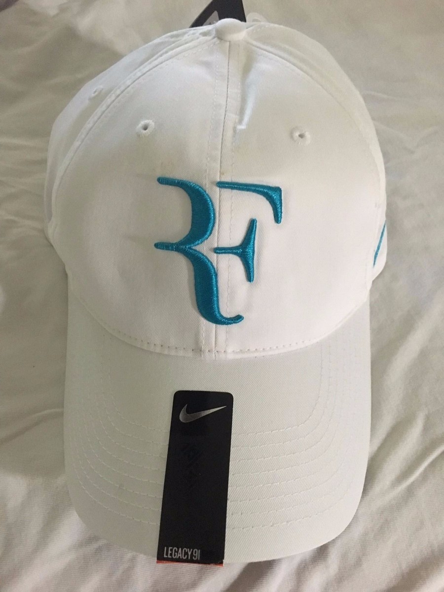 RARE Roger Federer Nike White and Blue Cap Hat RF **