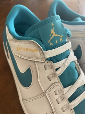 Nike Air Jordan 1 Low FlyEase White Aquatone Celestial Gold Men
