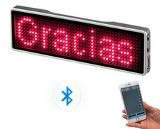     Last Units Mini LED Name Badge   Bluetooth Scrolling Display, USB Rechargeab