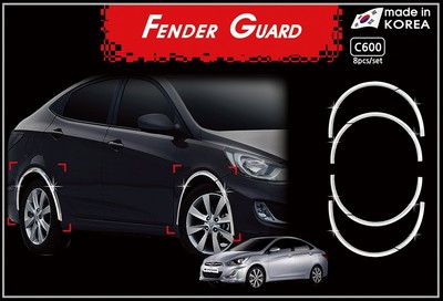 Fender Garnish Chrome Molding Trim 8Pcs C600 for Hyundai ACCENT Sedan 2011~17