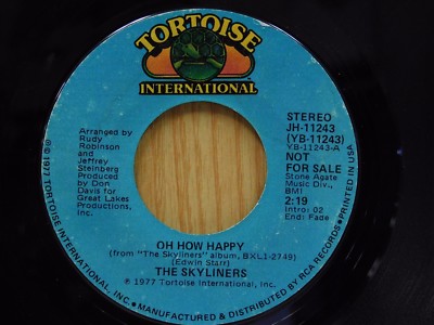 Skyliners dj 45 OH HOW HAPPY stereo bw mono - Tortois international VG 