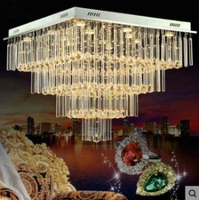 80cm Modern LED Crystal Ceiling Light Diving Room Bedroom Lobby Pendant Lamp Yc