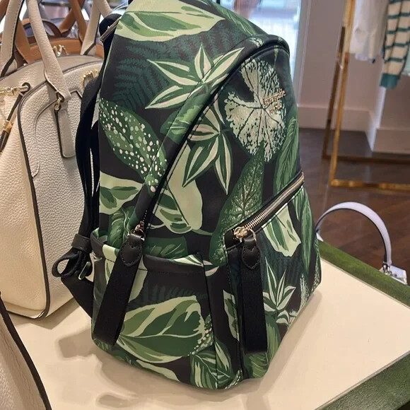 Kate Spade Chelsea Green Fern Foliage Medium Backpack KH414  display picture 1