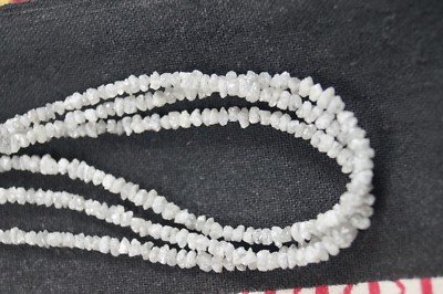 20 cts 2-3mm natural conflict free White rough diamond beads strand 16inc length