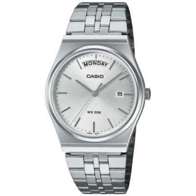 CASIO MTP-B146D-7AVDF HERREN UHR STAHL SILVER DAY-DATE 35x40mm UNTERPREIS