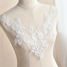 1X DIY Flower Lace Embroidery Patch Applique Wedding Dress Clothing Sewing Craft