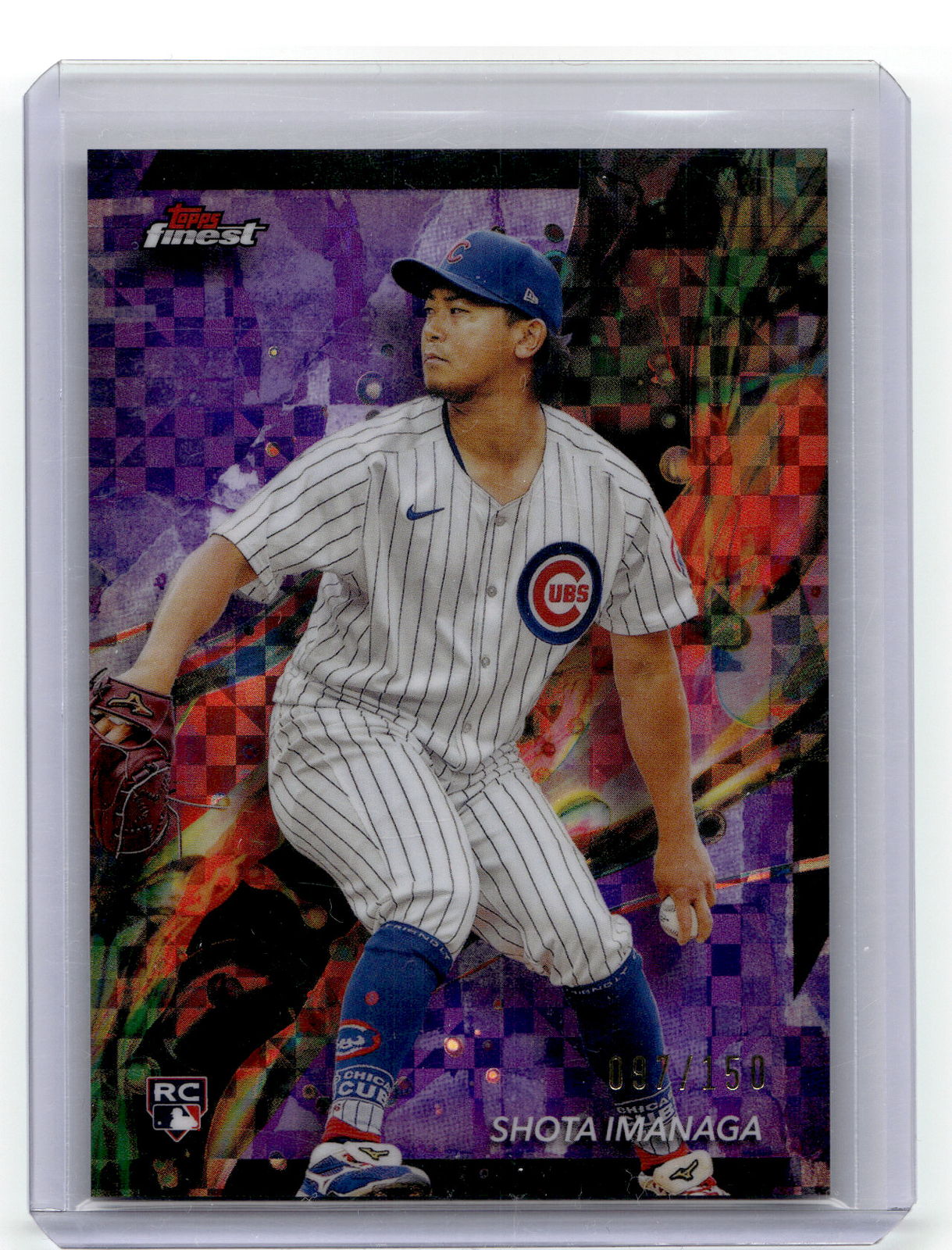 2024 Finest #45 Shota Imanaga Purple Checkerboard Refractors #/150 Chicago Cubs