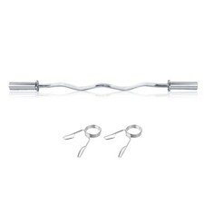 VIPER 4FT Olympic Barbell EZ Curl Bar Spring Collars Fitness Home Gym 2"Training