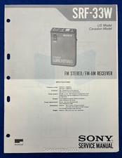 Original Sony SRF-33W Walkman Service Manual
