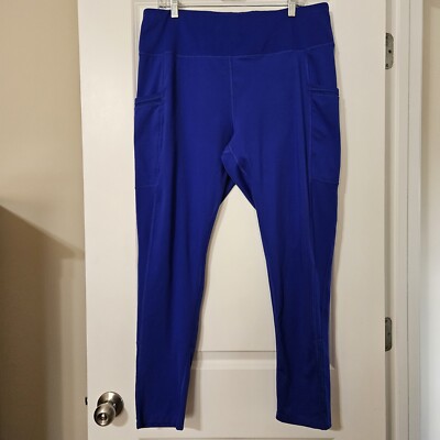 Active Live Well Blue Leggings With Side Pockets Size 18/20 EUC 