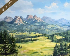 Black Hills with granite peaks oil painting 8x10 Print