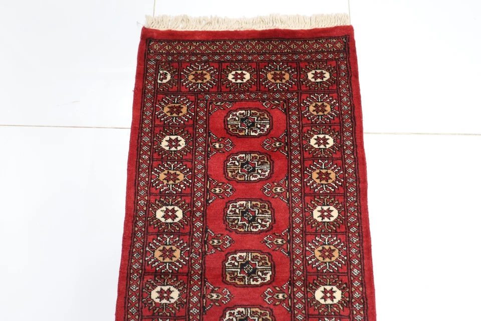 6 ft Tribal Runner Rug 2'2 x 6'4 Afghan Hand Knotted 100% Wool Bedroom Rug - Image 4 of 4