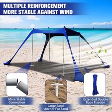 10x10FT Beach Tent Sun Shelter Pop Up SPF50 Portable Shade Sun Sandbag Canopy