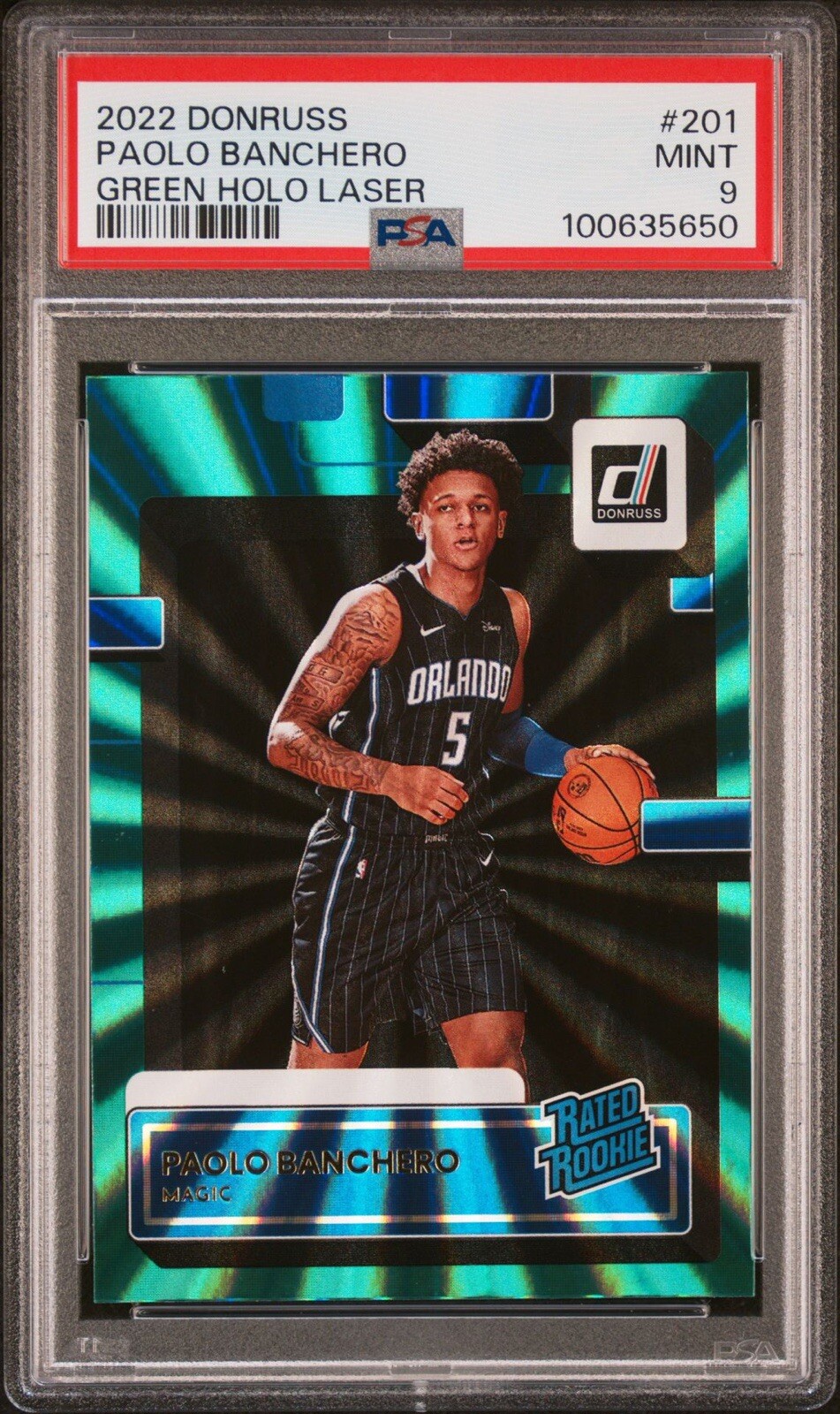 Paolo Banchero 2022 Donruss #201 Holo Green Laser Price Guide