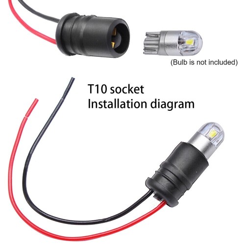 10PCS T10 168 194 W5W Light Bulb Extension Wiring Harness Socket Connector - Foto 4 di 5