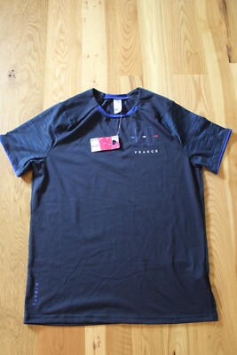Decathlons France Kipsta Navy Crew Neck Short Sleeve Soccer Shirt NEW Men's L Xq
