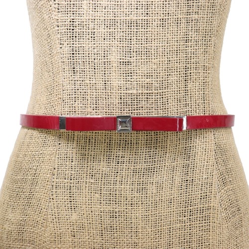 White House Black Market Metallic Silver Leather Stretch Belt Leather Belt with Silver Sculptural Buckle | White House  main image 2