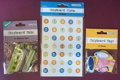 Colorbok Alpha Notes COLORBOK Chipboard Embellishment LOT Birthday ALPHA, TABS & TAGS | eBay