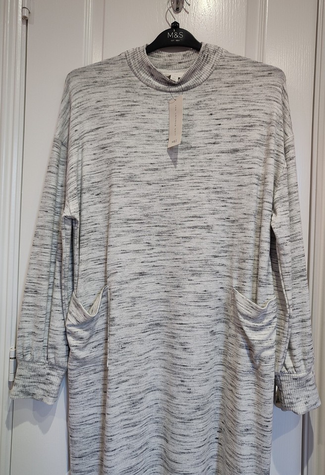 M&S Jersey Lounge Wear Nightdress Grey Size 12 Christmas/Birthday Gift