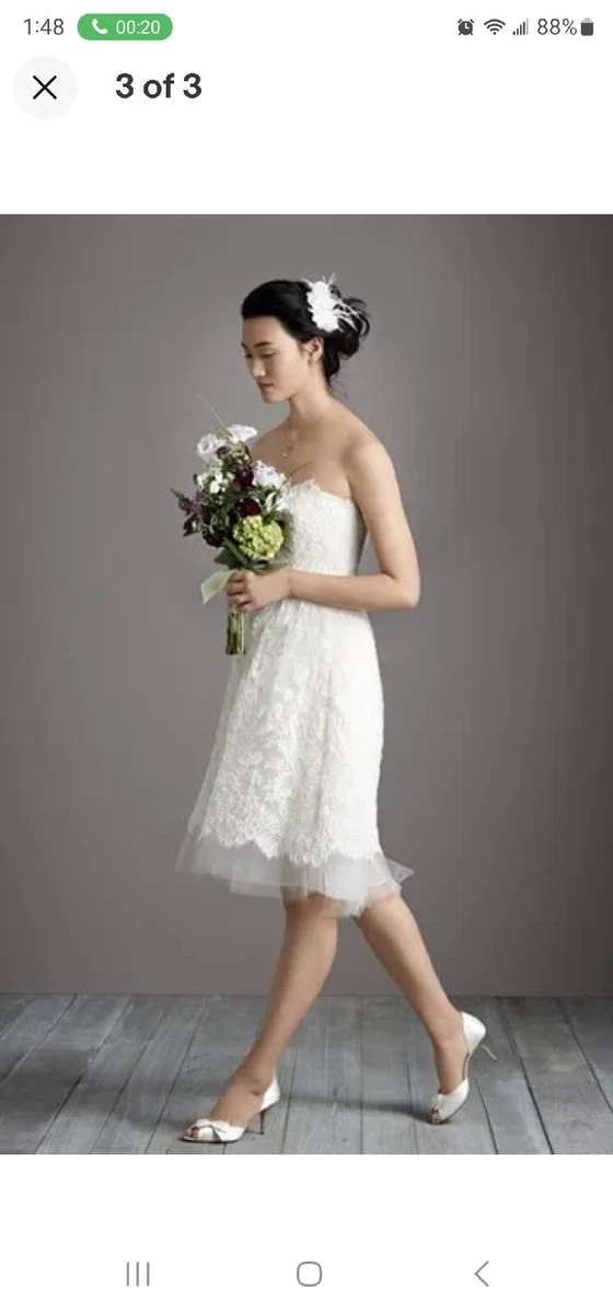 NEW JENNY YOO Libby Lace Fit Flare BRIDAL SHORT DRESS SIZE 10