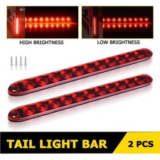 Pair Red 15" LED Truck Trailer Brake Turn Tail Running Light Strip Rear Lamp Bar